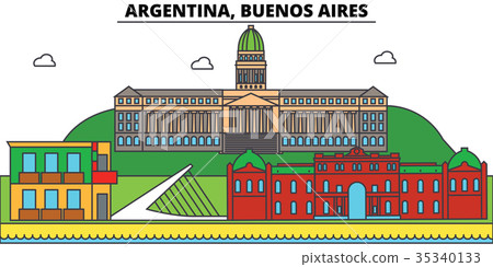 Argentina, Buenos Aires outline city skyline Argentina, Buenos Aires outline city skyline 35340133
