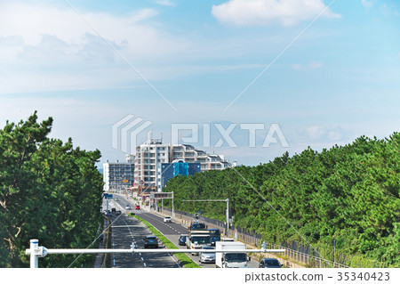 從陸橋（茅崎市）看到的富士山 35340423