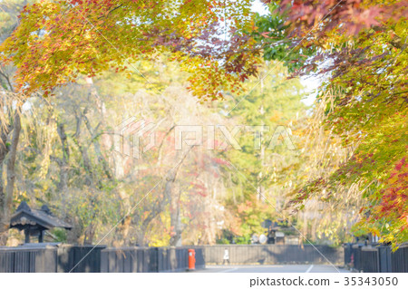 Morning samurai residence street corner square 35343050