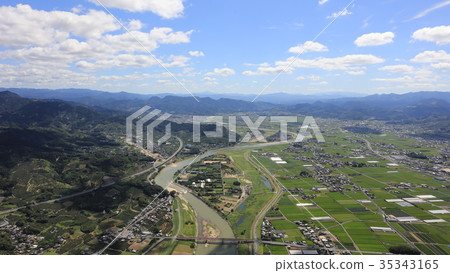 鳥瞰圖2017年9月2日在九州北部的大雨以後的朝倉市朝倉市 鳥瞰圖2017年9月2日在九州北部的大雨以後的朝倉市朝倉市 35343165