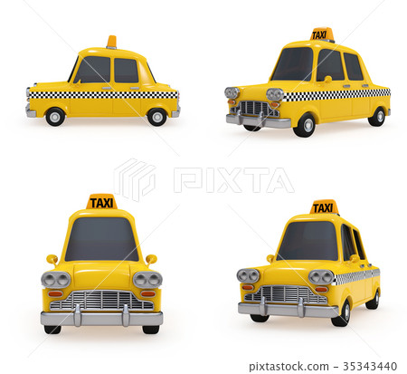 可愛的黃色老式出租車4模式 可愛的黃色老式出租車4模式 35343440