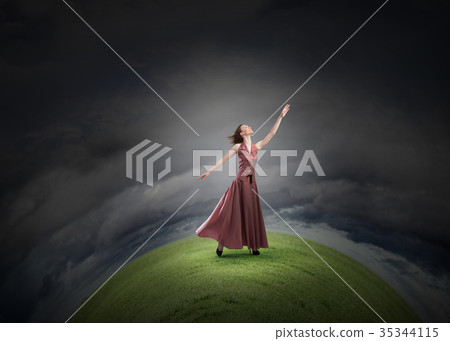 Woman reaching hand Woman reaching hand 35344115