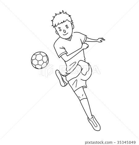 Illustration Of A Boy Kicking A Soccer Ball Stock Illustration