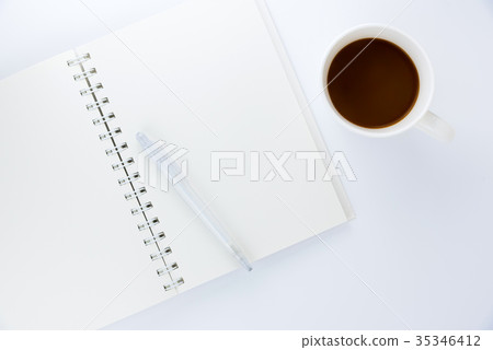 Creative Office Bright Table with Notepad Coffee 35346412