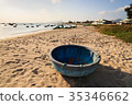 Basket boat at My Hiep beach in the afternoon 35346662