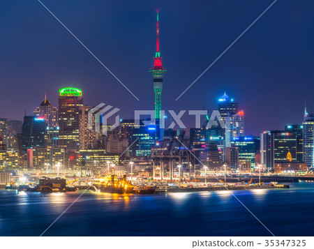 Auckland city skyline at night Auckland city skyline at night 35347325