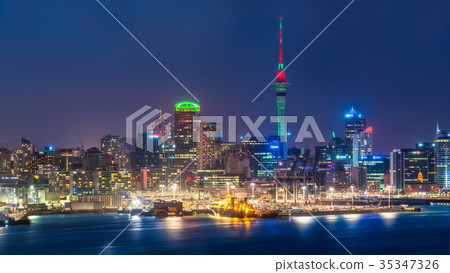 Auckland city skyline at night Auckland city skyline at night 35347326