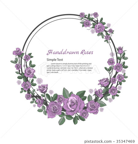 Flower frame of rose. Flower frame of rose. 35347469