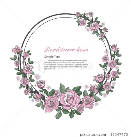 Flower frame of rose. Flower frame of rose. 35347470