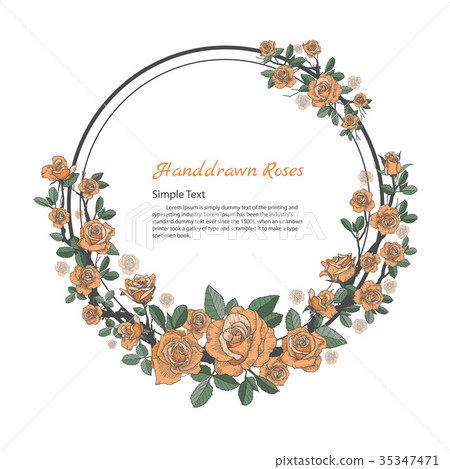 Flower frame of rose. Flower frame of rose. 35347471