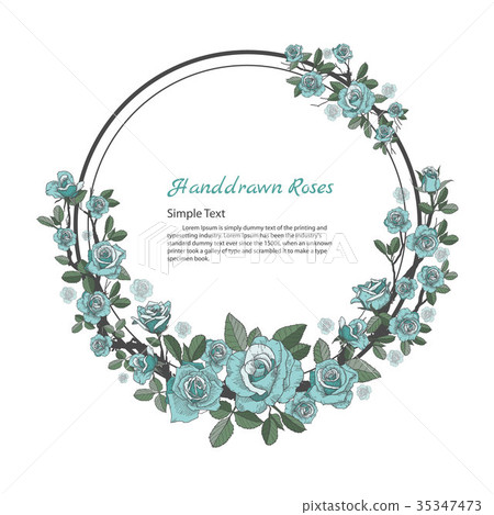 Flower frame of rose. Flower frame of rose. 35347473