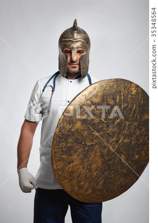 Male doctor wearing medieval armor Male doctor wearing medieval armor 35348564