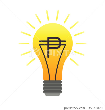 Colorful vector lightbulb with peso, business idea 35348879