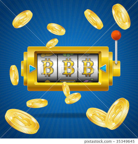 Golden Bitcoin Mining Concept Win. Vector Golden Bitcoin Mining Concept Win. Vector 35349645