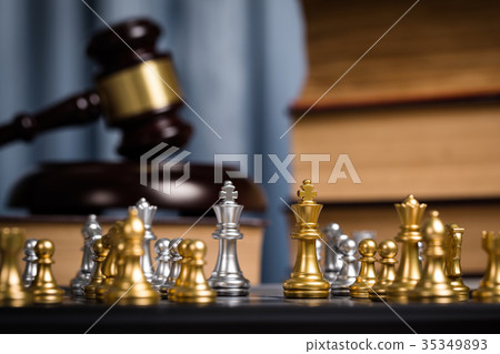 Chess in the private office of lawyer. 35349893