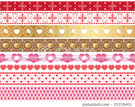 Valentine's day seamless border set of 8 Valentine's day seamless border set of 8 35350401