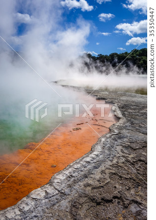 Champagne Pool in Waiotapu, Rotorua, New Zealand Champagne Pool in Waiotapu, Rotorua, New Zealand 35350447