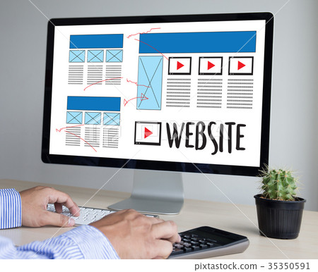 Web Design layout sketch drawing Software Media 35350591