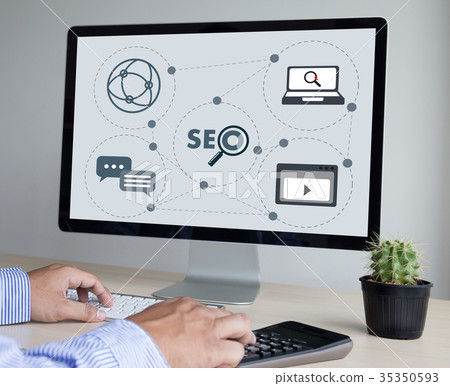 Local SEO Concept Business team hands at work Local SEO Concept Business team hands at work 35350593