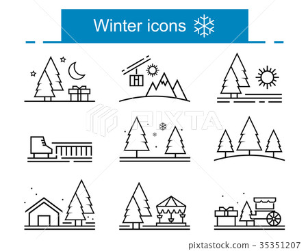 outline winter icons collection outline winter icons collection 35351207