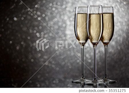 New Year's picture of three wine glasses with 35351275