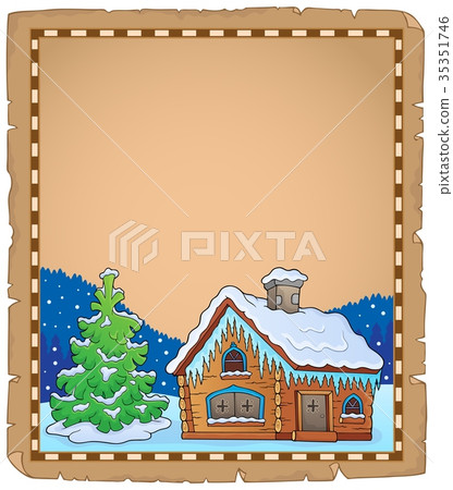 Winter cottage theme parchment 2 Winter cottage theme parchment 2 35351746
