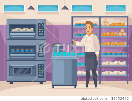 Confectionery Factory Cartoon Composition Confectionery Factory Cartoon Composition 35352432