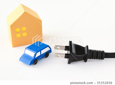 Electric car image EV car Paper craft 35352656
