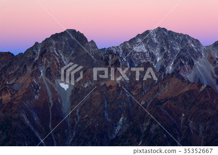 穗高山脈在黃昏 穗高山脈在黃昏 35352667