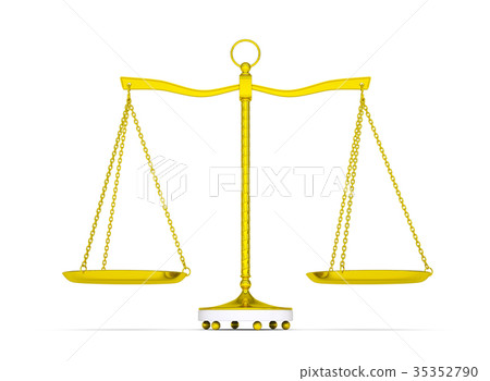Balance scale over white background Balance scale over white background 35352790