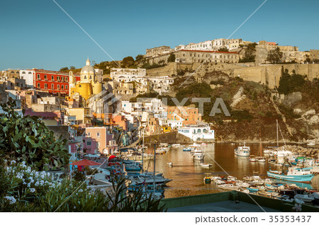 Corricella village on Procida island, Italy 35353437