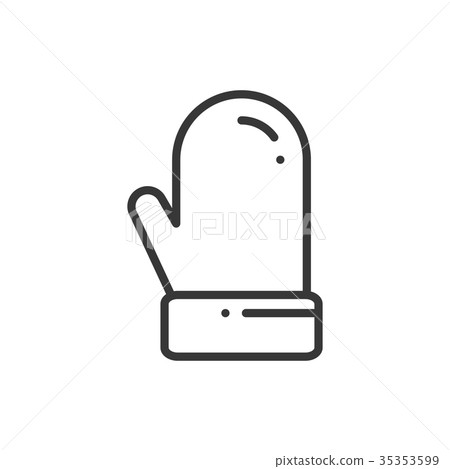 Christmas mitten glove thin line icon. New Year 35353599