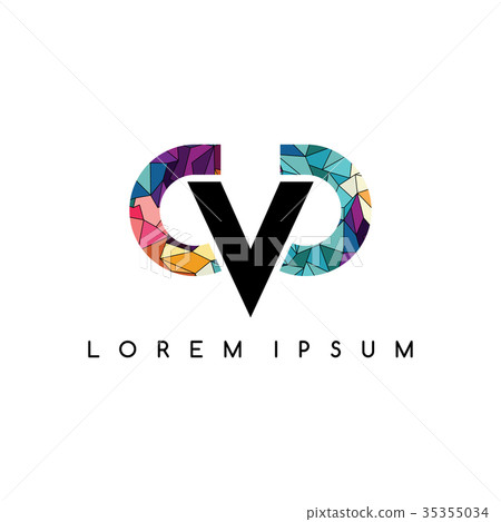 letter initial logotype logo abstract colorful 35355034