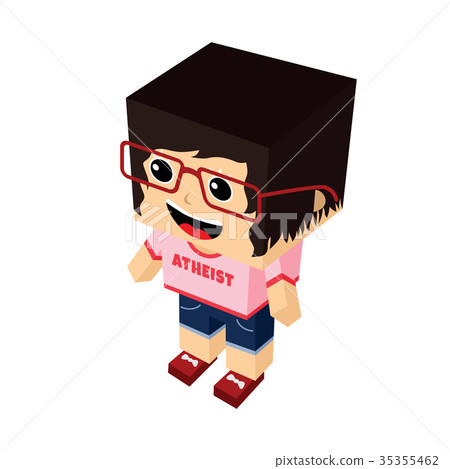 atheist girl cartoon mascot 35355462