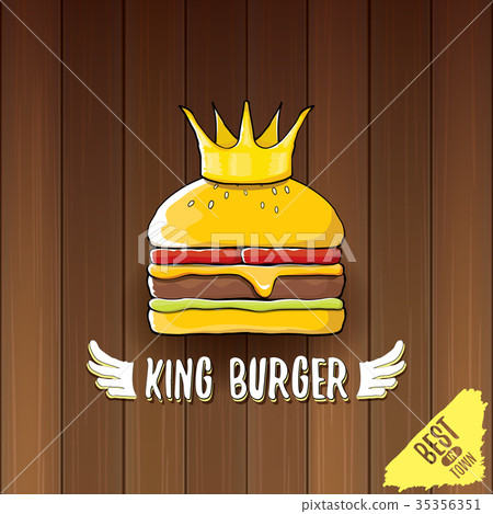 vector cartoon royal king burger with cheese and vector cartoon royal king burger with cheese and 35356351