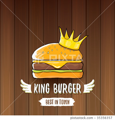 vector cartoon royal king burger with cheese and 35356357