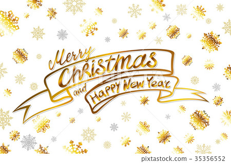 vector gold Merry Christmas and happy new year - Stock Illustration ...