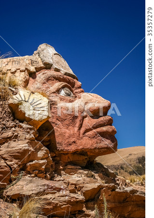 Stone Inca face Stone Inca face 35357279