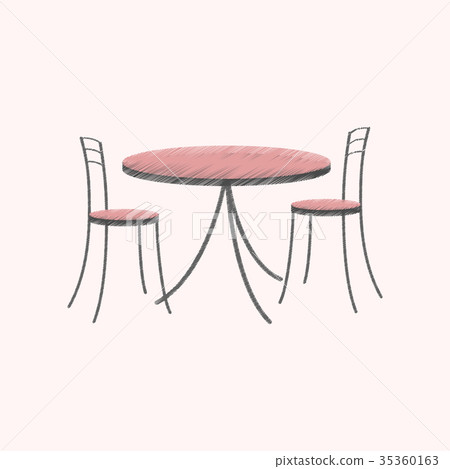 flat shading style icon Chairs and table flat shading style icon Chairs and table 35360163