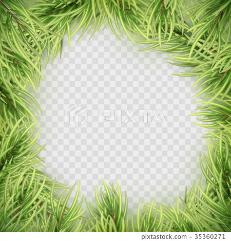 Christmas tree fir branch frame. EPS 10 vector - Stock Illustration ...