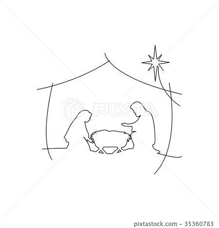 Christian Christmas Nativity Scene of baby Jesus  35360783