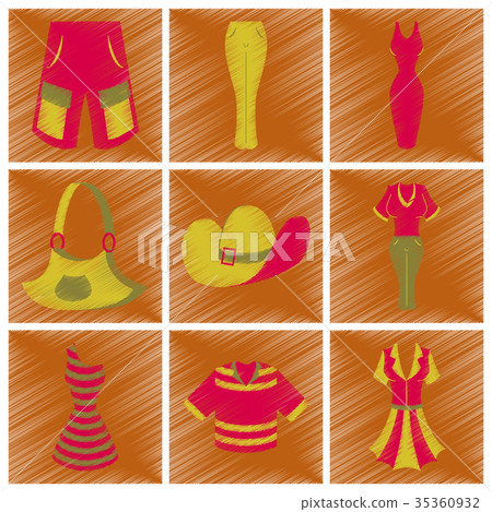 assembly flat shading style icons clothes assembly flat shading style icons clothes 35360932