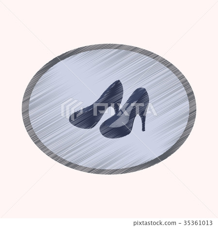 flat shading style icon Women high heel shoes - Stock Illustration ...