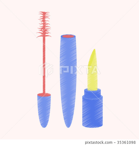 flat shading style icon Mascara and lipstick 35361098