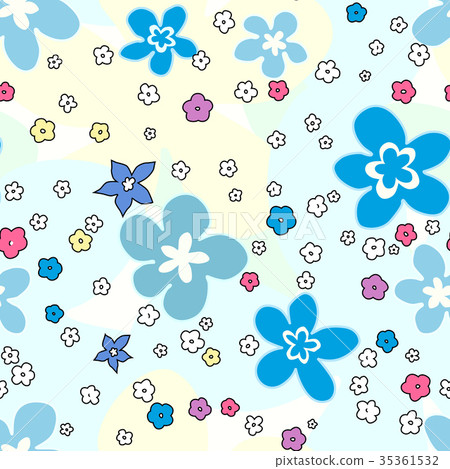 Seamless pattern of childhood drawings of flowers. Seamless pattern of childhood drawings of flowers. 35361532