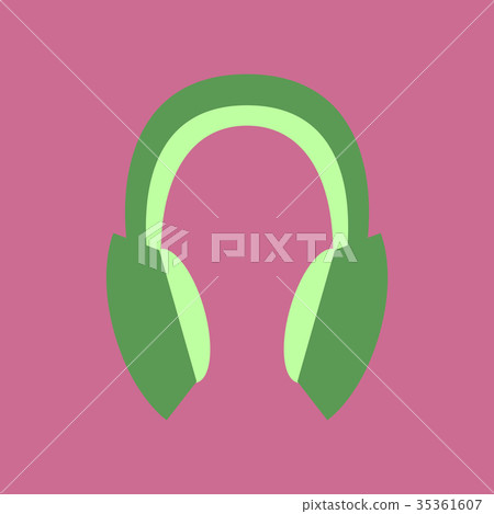 Technology gadget in flat design headphones stereo Technology gadget in flat design headphones stereo 35361607