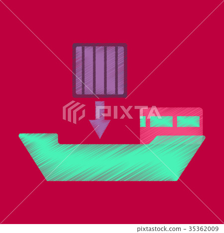 Flat Icon in Shading Style Container loading - Stock Illustration ...