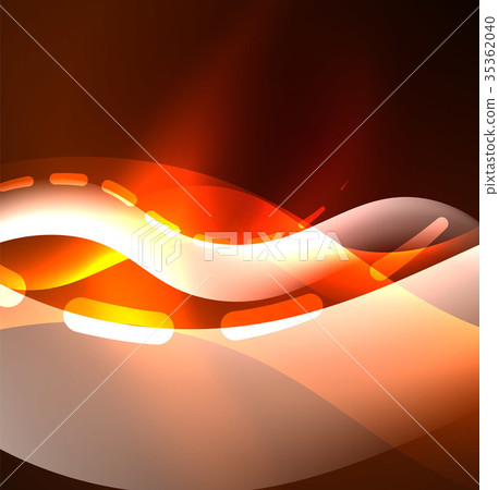 Vector glowing wave, smoke design wavy lines 35362040