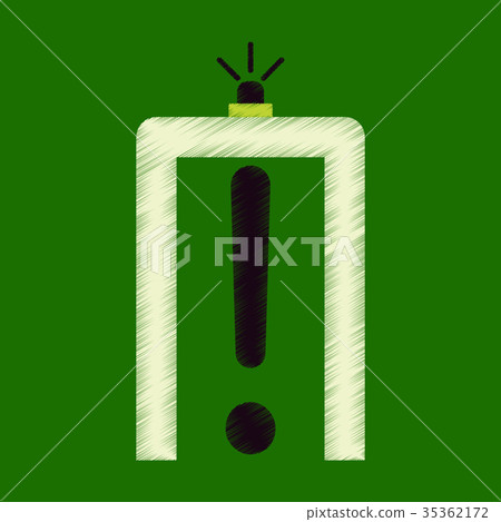 Flat Icon in Shading Style airport people scanner 35362172