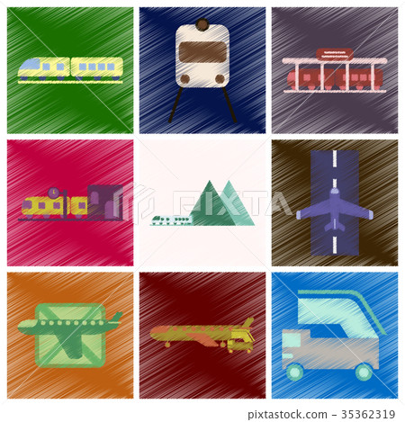 Set of Flat Icons in Shading Style logistics Set of Flat Icons in Shading Style logistics 35362319